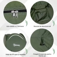 Outsunny Cort de Duș Pop Up Impermeabil din Poliester și Plastic, 100x100x185 cm, Verde Militar(m-5)