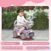AIYAPLAY Mașină de Jucărie Per Copii 18-36 Luni a Acționare Manuală, Roz(m-6)