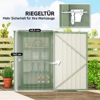 Outsunny Geräteschuppen aus Stahl 100 x 103 x 160cm Hellgrün(m-5)