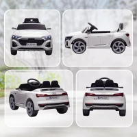 AIYAPLAY Elektro-Kinderauto, 12V Audi Q8, 3-5 km/h, Fernsteuerung, Scheinwerfer, Musik, Weiß(m-9)