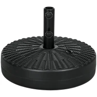 Outsunny support de parasol base de parasol support de parasol en plastique pour mât Ø 38 et 48 mm - Ø51 x 36H cm noir(m-11)