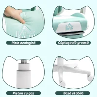 HOMCOM Scaun de Gaming Rabatabil cu Suport pentru Picioare și Perne, din Piele Ecologică și Spumă, 65x62x116-124 cm, Alb și Albastru(m-8)