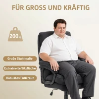 HOMCOM Chefsessel Ergonomisch Bürostuhl bis 200 kg mit Samtoptik, Hoher Rückenlehne, für Büro und Homeoffice Schwarz(m-4)
