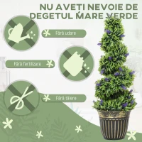 HOMCOM Set de Două Plante Artificiale Lavandă 90 cm(m-6)