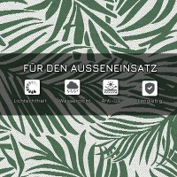 Outsunny Outdoor Teppich Wendbares Wetterfest Outdoorteppich Carpet mit Blätter-Muster, 152 x 243 cm Dunkelgrün(m-6)