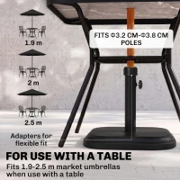 Outsunny 11kg Concrete Garden Parasol Base Holder, Square Outdoor Table Umbrella Stand Weight, Black(m-4)