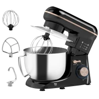 HOMCOM Küchenmaschine Knetmaschine mit 4,5L Edelstahlschüssel 1300W Teigmaschine mit 6+P Geschwindigkeit Beige(m-1)