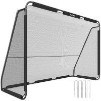 SPORTNOW Poartă de Fotbal 3x2 m, cu Plasă Rezistentă și Cadru Metalic Stabil, Negru(m-11)