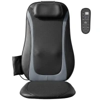 HOMCOM Scaun de Masaj cu Încălzire, Shiatsu și Frământare pentru Spate, Vibrație pentru Șolduri și Coapse, Negru(m-12)