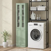 HOMCOM Mobile Bagno Alto a 6 Ripiani con Ripiano Regolabile, Verde Salvia(m-8)