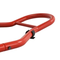 HOMCOM Suporte de Moto Dianteiro Universal de Aço para Roda de 10" 17" 18" Carga 200 kg com Garfos em U e L Ajustáveis 70x47x34,5 cm Vermelho(m-8)