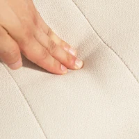 HOMCOM Schommelstoel babykamer Comfortabele Kleine Babywieger Brede Zit Lendekussen Beukenframe Nacht Beige(m-11)