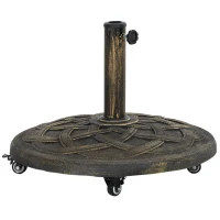 Outsunny Sonnenschirmständer aus Beton, Schirmständer mit Rolle, Rund Schirmhalter Ständer für Sonnenschirm 32/38/48mm(m-12)