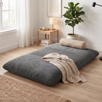 HOMCOM Poltrona de chão 2 em 1 em cotelê, sofá de chão dobrável para leitura, gaming & meditação, sofá-cama para quarto(m-4)