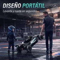 AIYAPLAY Kart Eléctrico para Niños 12V Mercedes-AMG PETRONAS F1 Mando a Distancia 2 Motores Suspensión Trasera 3,3-5,5km/h Negro(m-6)