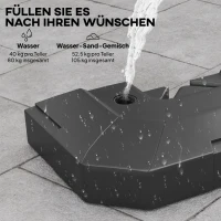 Outsunny 2-delige waterdichte parasolstandaard, vulbaar parasolgewicht voor hangparasol(m-5)
