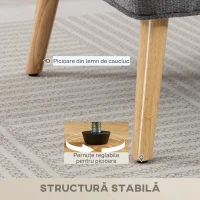 HOMCOM Canapea 2 Locuri In Catifea Chenille Con Șezut Larg E Spătar Ad Aripi, Gri(m-6)