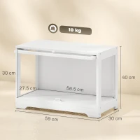 HOMCOM Vitrină expozitoare pentru colecții cu ușă rabatabilă din acrilic pentru figuri decorative 59x30x40 cm Alb(m-3)
