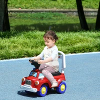 AIYAPLAY Carro Andador para Crianças com Desenho de Camião de Bombeiros 3 Luzes Música e Compartimento de Arrumação 49x24x42 cm Vermelho(m-2)