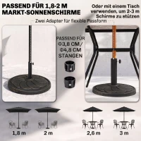 Outsunny Sonnenschirmständer Sonnenschirmhalter, wetterbeständig, Ø53 x 33H cm, Schwarz(m-4)