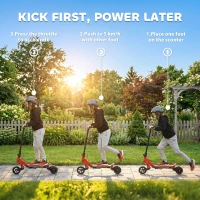 SPORTNOW Electric Scooter for Kids, Foldable E Scooter for Age Age 6+ with LED Display, RGB lights, Up to 16km/h, Red(m-4)