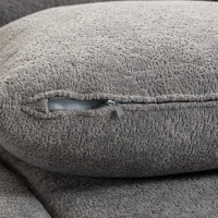 HOMCOM Canapé 3 Places en Chenille 220 cm, Canapé Salon Moderne avec Assise et Accoudoirs Larges, 3 Coussins, Gris(m-11)