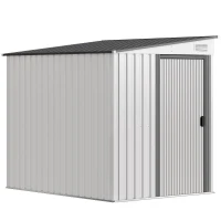 Outsunny Metall Gerätehaus 2,81m² 154x206,5x181 cm Geräteschuppen mit Pultdach Fundament(m-11)