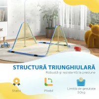 HOMCOM Bară Gimnastică Artistică pentru Copii 3+ Ani cu Înălțime Reglabilă în 5 poziții din Oțel, Albastru(m-7)