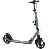 SPORTNOW Foldable Kick Scooter with Height Adjustable Handlebar, One-click Folding Adult Scooters with 200 mm Big Wheels, Silver Tone(m-15)