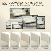 HOMCOM Canapea extensibilă 3 locuri cu spătar rabatabil și tapițerie cu efect de catifea, 185x84x83 cm, bej(m-8)