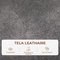 HOMCOM Sillón Relax Reclinable Manual Tapizado en Cuero Sintético Instalación Rápida Reposapiés Acolchado Grueso Gris(m-6)