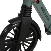 SPORTNOW Foldable Kick Scooter with Height Adjustable Handlebar, One-click Folding Adult Scooters with 200 mm Big Wheels, Silver Tone(m-11)