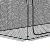Outsunny 2,49 x 1,2m Tuinnet, Plantenbeschermingstent met Deur, Winddicht Ongediertenet met Stalen Frame, Zwart(m-11)