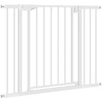 PawHut Treppenschutzgitter Absperrgitter ohne Bohren mit automatische Schließung für Kinder Küche Treppe 76-102 x 76 cm Weiß(m-11)