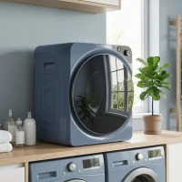 HOMCOM Sèche linge à évacuation compact, sèche-linge électrique 1000 W 3 Kg, 5 modes de séchage, cuve en acier inoxydable, bleu(m-11)
