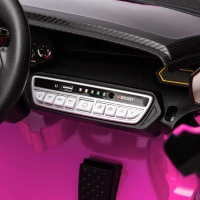 AIYAPLAY Mașină Electrică pentru Copii 3-6 Ani 12V Lamborghini Autentica, 2 Motoare, Uși Tip Foarfecă, Suspensii, Roz(m-9)