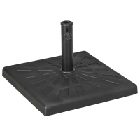 Outsunny Zwarte Parasolvoet - Weerbestendige Parasolhouder - Parasolstandaard, 51 cm x 51 cm x 32H cm(m-1)