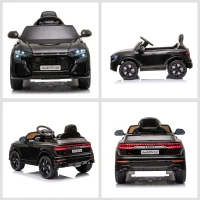 HOMCOM Mașină Electrică pentru Copii Audi RS Q8, 6V, 2 Motoare, Telecomandă, PP, 101x62x51 cm, Negru(m-9)