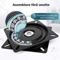 HOMCOM Taburet de Duș Rotativ, 5 Înălțimi Reglabile, Antiderapant, din Aliaj de Aluminiu, 136 kg, Albastru Deschis(m-5)