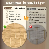 HOMCOM Paravan 4 Panouri Pliabile Per Interni Împletit 180x180cm(m-5)