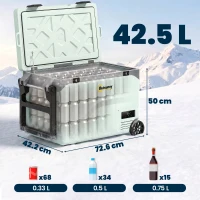 Outsunny Frigider Portabil 42,5L cu Compresor și Control prin Aplicație, -20℃ la 20℃(m-3)