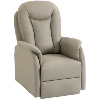 HOMCOM Fotoliu Recliner Electric cu Funcție de Ridicare, Masaj 8 Puncte, Încălzire, PU, Gri Deschis(m-12)