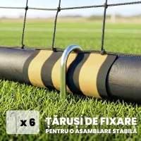 SPORTNOW Poartă de Fotbal Portabilă 240x85x160 cm cu Căptușeală din EPE, Alb(m-6)