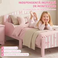 AIYAPLAY Pat Montessori pentru Copii 3-6 Ani Design în Formă de Fundă cu Protecții Anti-cădere, 146 x 76,5 cm, Roz(m-6)