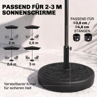 Outsunny Schirmbasis, Sonnenschirmständer aus Kunststoff und Metall, mit Wasser und Sand befüllbar, Ø56 x 30,5H cm, Schwarz(m-4)