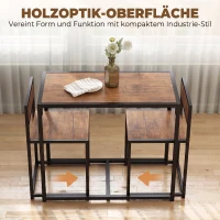 HOMCOM 3-delige Bartafelset Hoge tafelset 3-delig, 2 stoelen, 1 tafel, 90 cm x 47 cm x 76 cm, Bruin + Zwart(m-4)