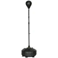 SPORTNOW Punching Ball de Podea cu Bază Reumplută și Ventuze, Înălțime Reglabilă 145-180 cm, Negru(m-1)