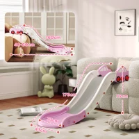 AIYAPLAY Scivolo per Bambini in HDPE con Zona di Ammortizzazione Integrata, per Divani, Letti, Età 18-48 Mesi, Rosa(m-3)