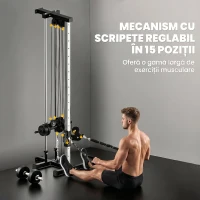SPORTNOW Aparat Lat Machine Da Perete Con Scripete Regolabili, Încărcare Greutăți Reglabil(m-7)