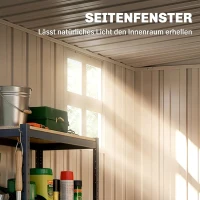 Outsunny Gartenlagerschuppen, Werkzeugschuppen für Gartengeräte, Fenster, Lüftungsöffnungen, abschließbar, Stahl, Dunkelgrau(m-4)